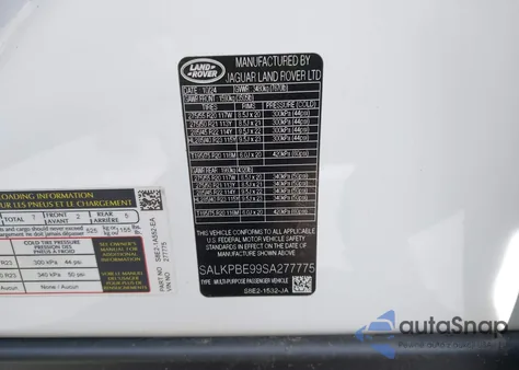 2025 Land Rover Range Rover P530 Se 7 Seat из США, поврежденный, VIN SALKPBE99SA277775